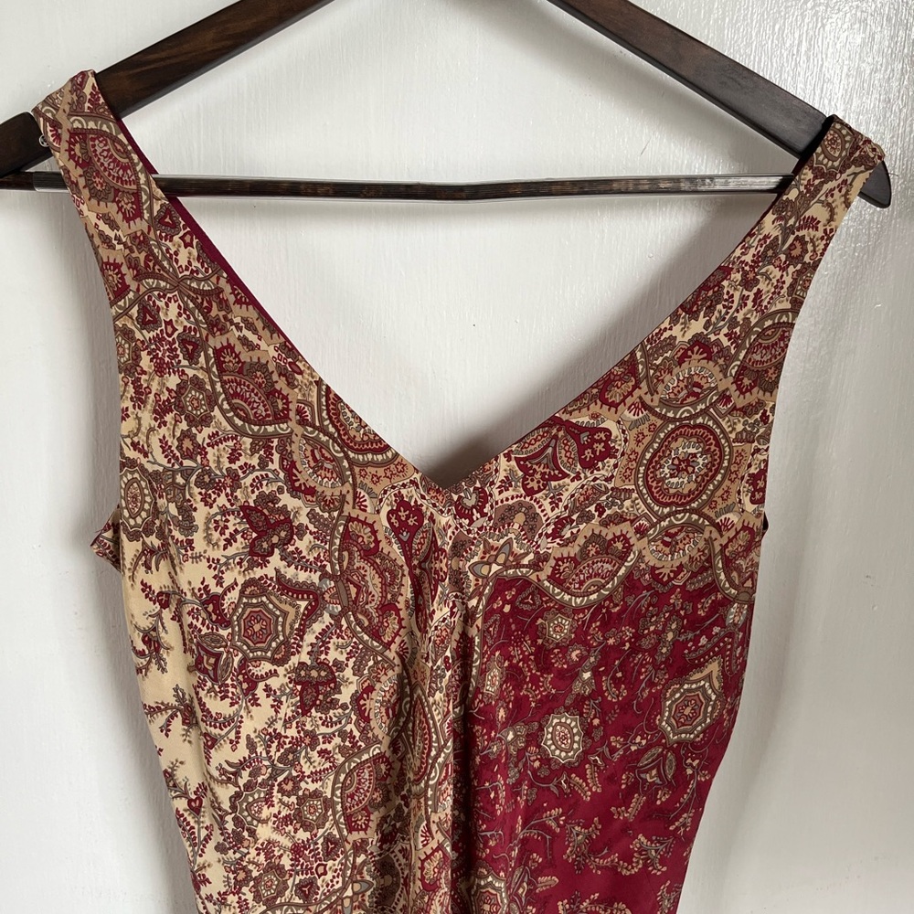 vintage 100% silk banana republic paisley dress